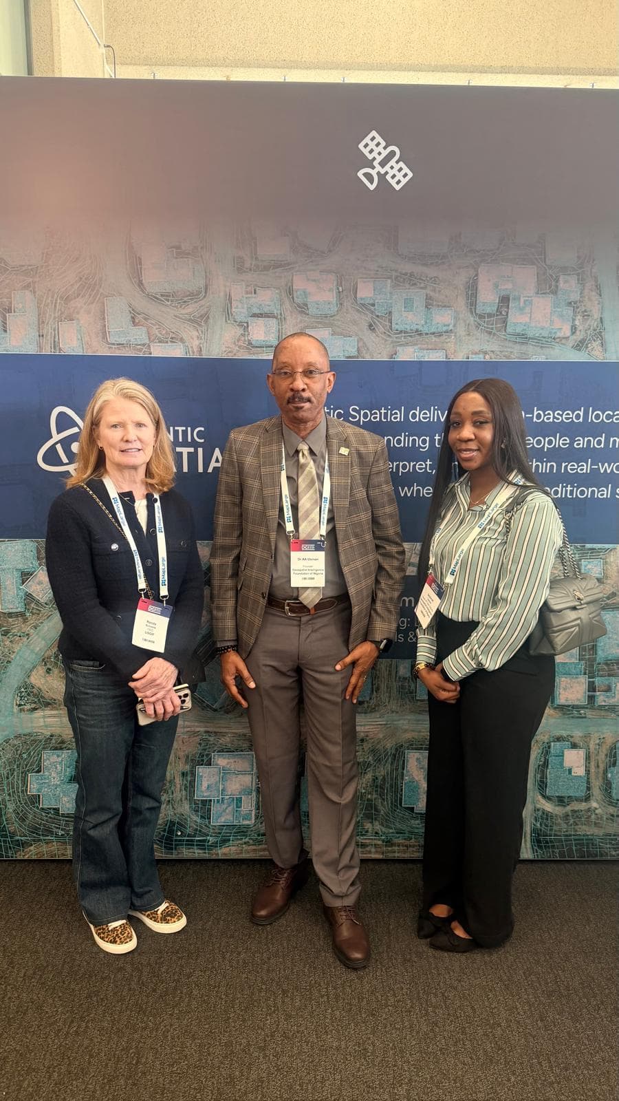 Founder & Executive Chairman and Deborah Usman (Advisor, Information Security) of the Geospatial Intelligence Foundation of Nigeria (GIFON) with the Chief Executive Officer of the United States Geospatial Intelligence Foundation (USGIF) at the Defence Geospatial Intelligence Conference ( DGI London), February 23-25, 2026