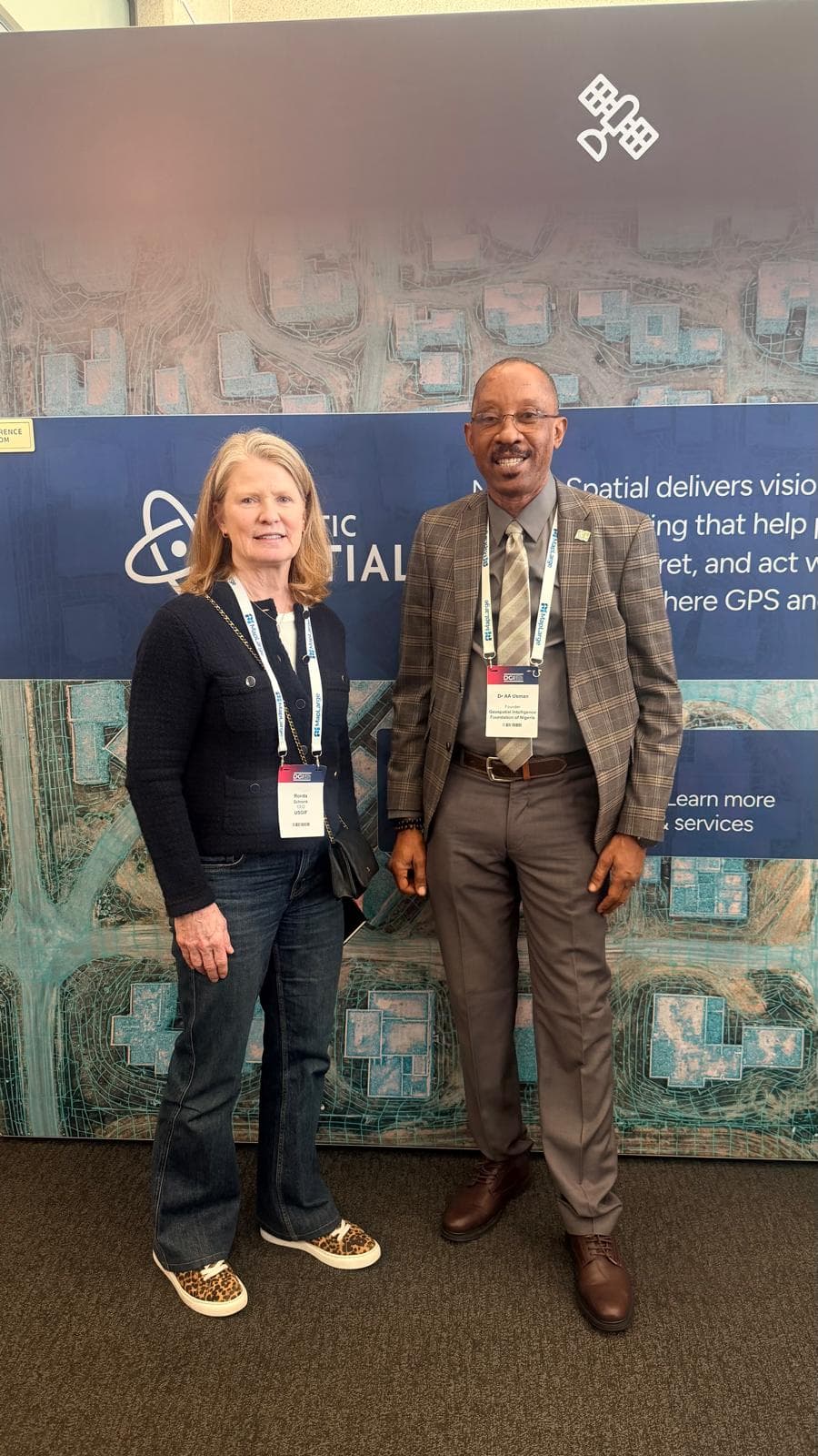 Founder & Executive Chairman of the Geospatial Intelligence Foundation of Nigeria (GIFON) with the Chief Executive Officer of the United States Geospatial Intelligence Foundation (USGIF) at the Defence Geospatial Intelligence Conference ( DGI London), February 23-25, 2026